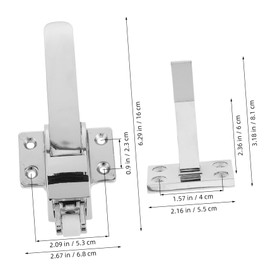 SHOWERORO 1 Set Freezer Door Pull Gloves Freezer Door Latch Replacement Radial Latch Closure Fridge Handle Covers Commercial Cooler Handle Silver Zinc Alloy