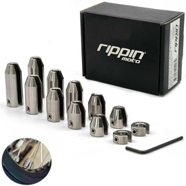 Rippin Moto 12-Pack Motorcycle Wheel Weight Kit | Premium Reusable Nickel Finish Brass Spoke Weights for Motorcycle Wheel Balancing