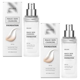 SNONESIY SNONESIY 2-Pack Color-Changing Foundation for Mature Skin, Waterproof Foundation, Light, Long-Lasting