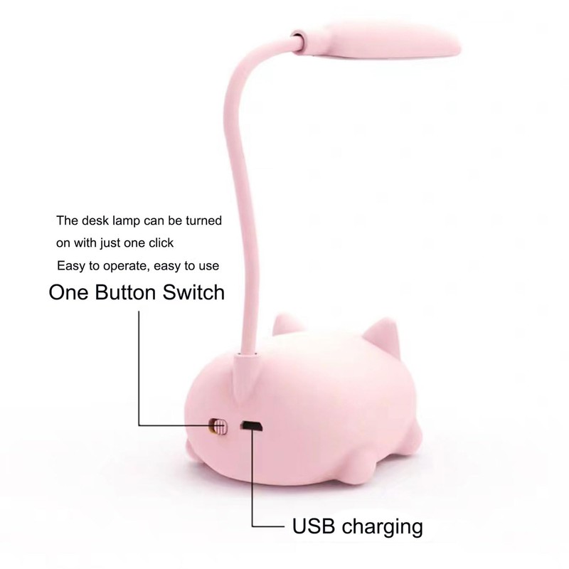 Genyerl LED Desk Lamp for Kids,Mini Cat Night Light, Cute