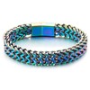 Minimalist Mens Steel Oxidized Rainbow Double Franco Link Curb Chain