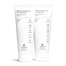 Terra & Co. Brilliant Hydroxyapatite Charcoal Toothpaste for Whitening Teeth– Natural Vegan Sensitive