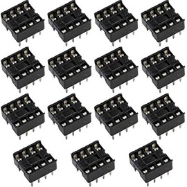 risingsaplings 15pcs 8 Pin DIP IC Sockets DIP8 IC Sockets Adapter Solder Type Socket