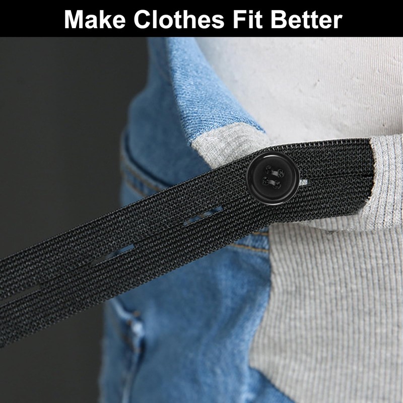 Pack of 2 Elastic Bands with Button Eyelets, Elastic Band