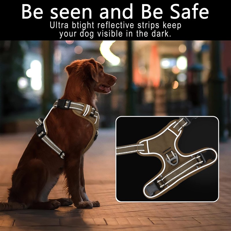 HEELE Dog Harness for Large Dogs, Release at Neck, Front/Back