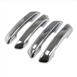 Beautost Fit for Jeep New Grand Cherokee 2024 2025 2026 with Smart Keyhole Door Handle Cover Trims (Chrome)