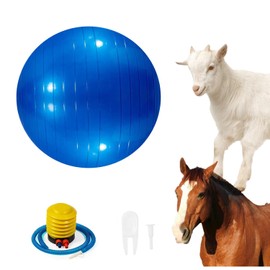 WoYous Horse Ball Pet Goat Ball Lamb Toy Horse Ball Dog Training Exercise Ball Toy with Inflator Pump for Pet Dogs Goats Horses for Playing in Outdoor Entertainment (Blue)