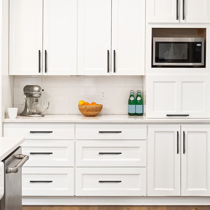 Ravinte 10 Pack 10" Square Cabinet Pulls Matte Black Stainless