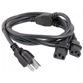 Unbranded Premium 1 In 2 Out AC NEMA 5-15P To 2 IEC320 C13 Power Splitter Cord 6 Feet