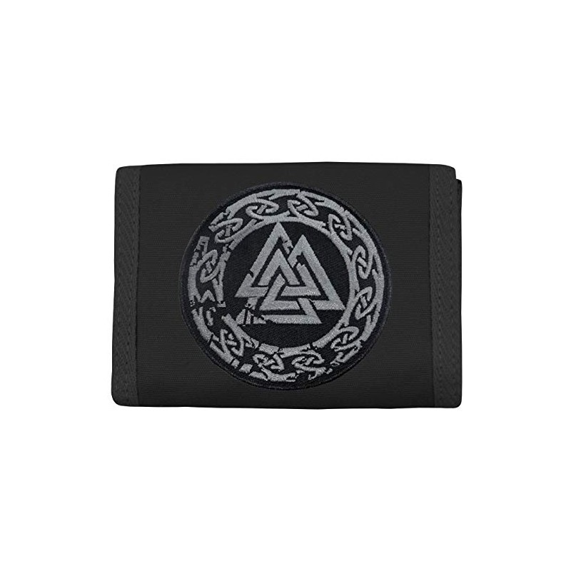 SONS OF ODIN Wallet with Sew-On Wotan's Knot Grey, black