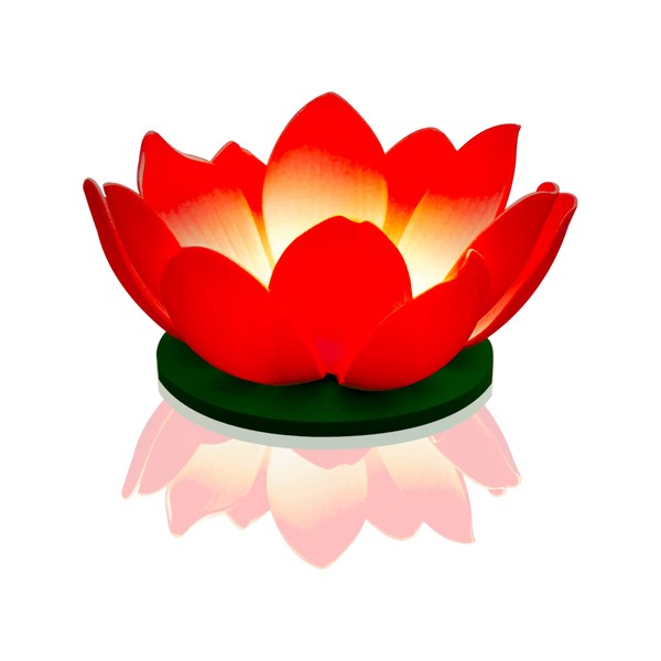 Skylantern Original 1019 White Water Lilly Floating LED Lantern Red