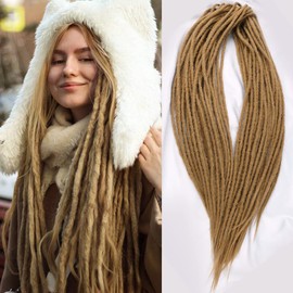 DAIRESS 24 Inch Double Ended Dreadlock Extensions Synthetic Dreads 25strands/pack Synthetic Braids Thin 0.6cm Soft Handmade Reggae Hair Hip-Hop Style Dread Extensions Locks Hair(25strands/pack,27#)