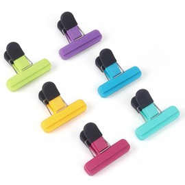 Tamaki 6 Pack Bag Clips, Food Clips, Chip Bag Clip Plastic Heavy Duty Seal Grip, 3 x 2.5 Inch, Assorted Color