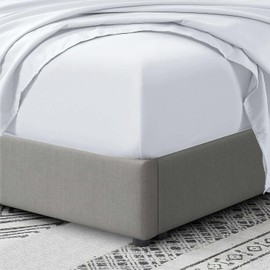 CONCEPT HOME Fitted Sheet Double, WHITE- Pocket/Box Size10 inch (25 cm) - Easy Care - Soft Touch Poly Cotton Fabric - Shrinkage and Fade Resistant - Bottom Sheet