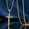 MOOSKI Men's Cross Necklace Jesus Christ Crucifix Gold Silver Plated