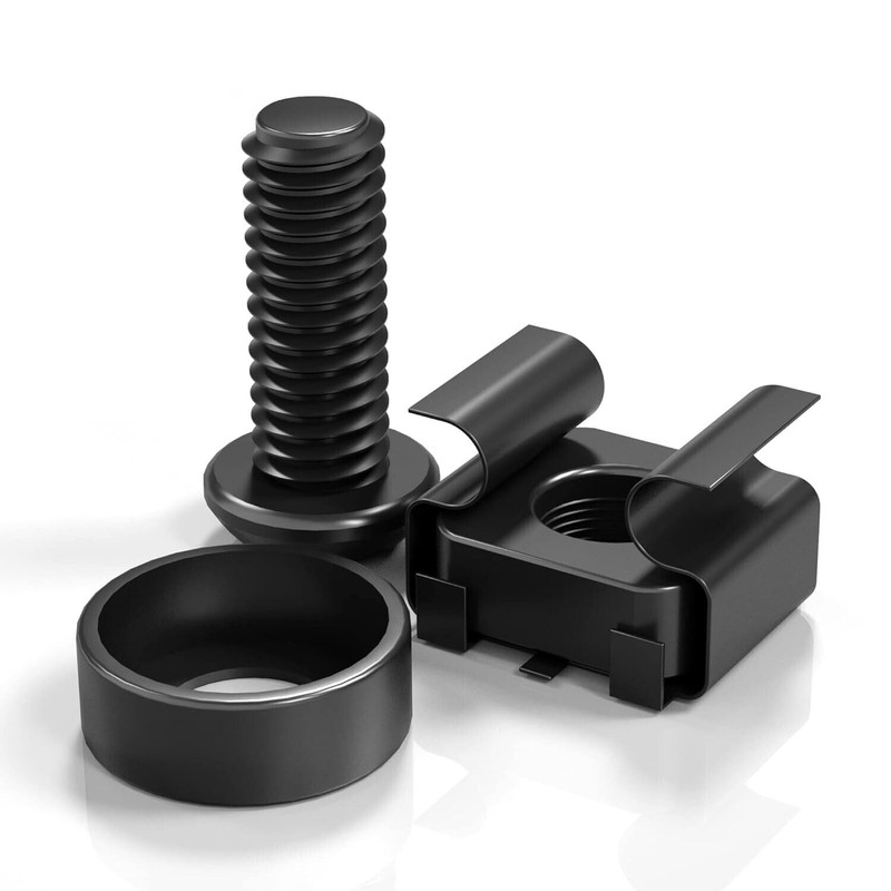 M6 Rack Mount Cage Nuts and Screws Kit with Washers