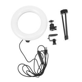 Mipcase 6-Inch Desktop LED Fill Light for Live Streaming and Video Conferencing Adjustable Brightness Ring Light Clip for Makeup