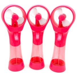 BJPEY Outdoor Personal Water Misting Fan Handheld Battery Operated Cooling Fans Portable Mist Spray Fan for Sports Travel Beach (Pink)