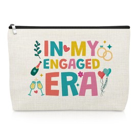 Engagement Gifts for Her Women Bride Future Mrs Fiance Makeup Bag Bridal Shower Gift for Bride to Be Sister Friend Cosmetic Bag Bachelor Present for Newly Engaged Engagement Party Wedding Travel Pouch
