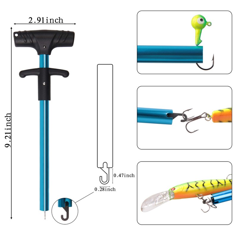 Portable Fishing Hook Remover Tools T-Shape Aluminum Extractor Squeeze-Out Fish