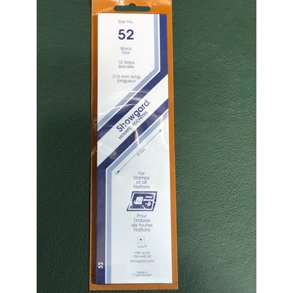 SHOWGARD STAMP MOUNTS 215/52 ( 52/215 ) - U.S. STANDARD