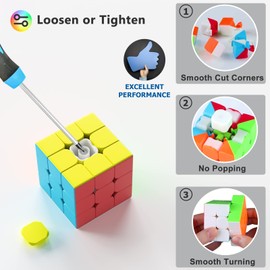Vdealen Magic Cube Set, Speed Cube of 2 x 2 x 2 3 x 3 4 x 4 x 4 5 x 5 Rubik's Cube Original, Sticker-Free Magic Cube Puzzle, Gift for Children, Teenagers, Adults