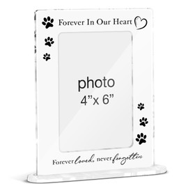 Pet Memorial Gifts Picture Frame, Sympathy Condolence Bereavement Gifts for Loss of Pet Cat Dog, in Loving Memory Dog Cat Acrylic Picture Frames 4 x 6 Inch Photo
