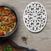 Sumnacon 2 Pcs Oval Cast Iron Trivet - Antique Heat