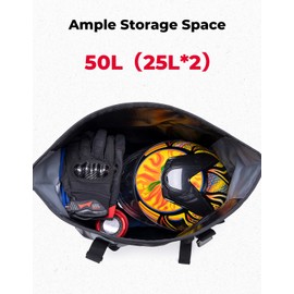 KEMIMOTO PVC Waterproof Motorcycle Saddlebags 25L*2 Adventure Sport Bike Luggage Bag Saddle Bags Side Bags for Motorbike Travel Motorcycle Bags