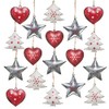 Logbuch-Verlag 18 Christmas Tree Pendants Metal Red White Silver 5