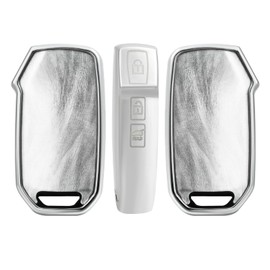 OFFCURVE Car Key Cover Car Key Case Key Fob Cover Compatible with Kia Ceed CD Sportage GT Sorento 4 Stinger R K5 Cerato NIRO Soul Forte Optima Seltos Telluride Rio,Quicksand Silver