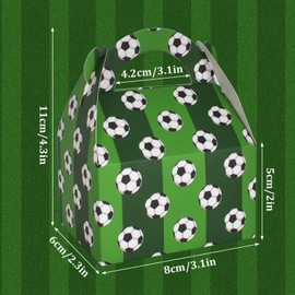 Pack of 50 Football Candy Boxes, Party Box Children's Birthday Football, Small Cardboard Boxes with Handle, Green, Boxes for Souvenirs, Birthday, Wedding, Easter, Christmas