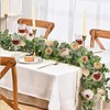ROSYLEVE Pack of 2 Eucalyptus Garland with Flowers, Artificial Peonies,