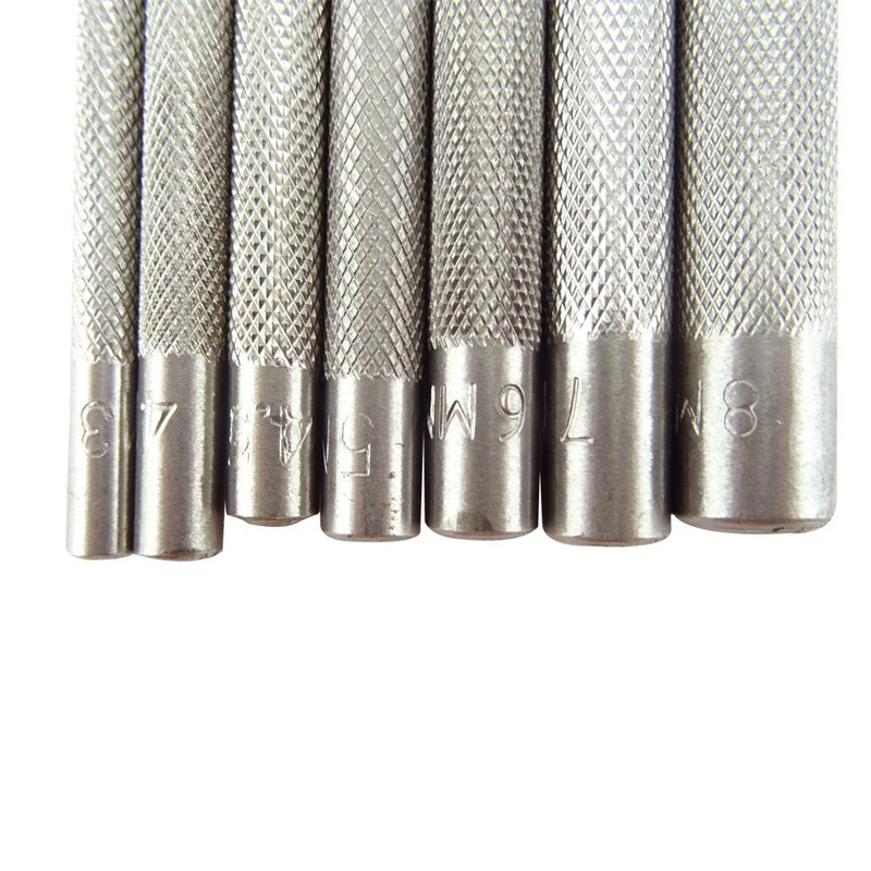 Honbay Leathercraft 7PCS Hollow Leather Hole Punch Round Hole Punch