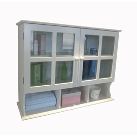 Homecharm W31.5 x D9.6 x H24-Inch Wall Cabinet,White (HC-032)