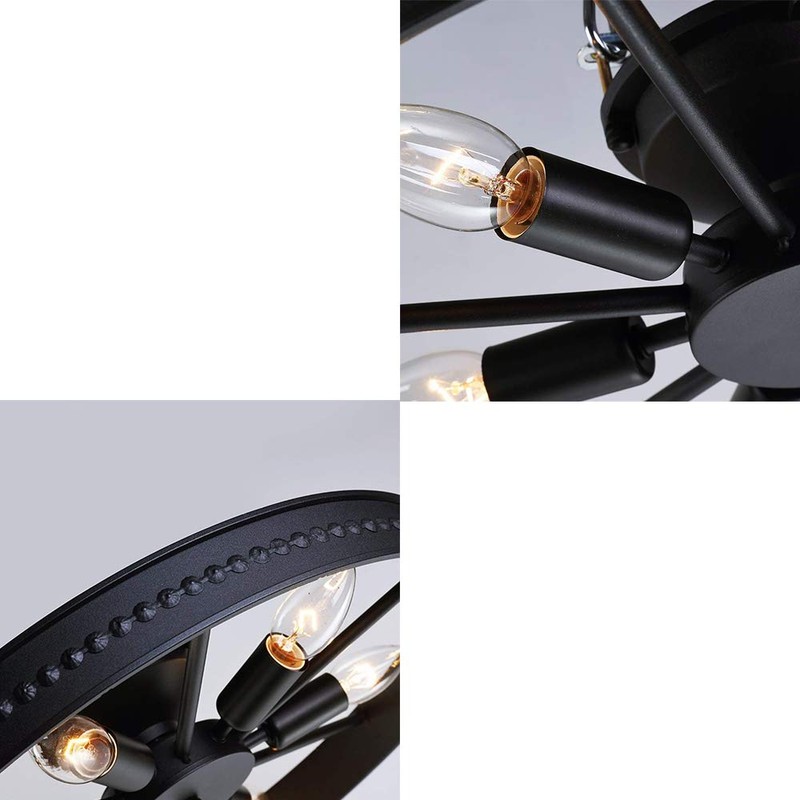 Ceiling Light Fixture Flush Mount Ceiling Lamp Black Farmhouse Chandelier