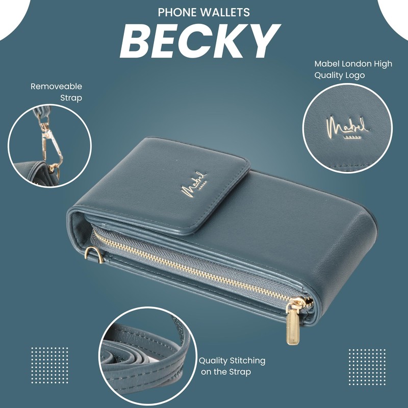 Mabel London Crossbody Phone Bag, Becky RFID Blocking for 6.7
