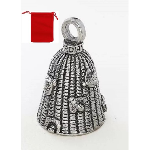 Guardian Bells Bee Skep Guardian Bell W RED BAG Pendant