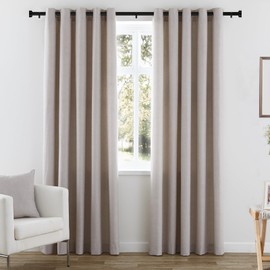 Heavy Duty Curtain Rods for Windows 18 to 144 Inch, Adjustable Length 1 Inch Diameter Window Curtain Rod with Aluminium Finials, Black