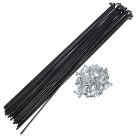RATCHROLL 1 Set Universal Bicycle Spokes 13G 255mm Length Bike Wheel Spokes Nipple Black 45 Steel