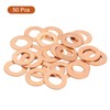 sourcing map M10 Flat Washer, 50 Pcs Copper Ring Flat