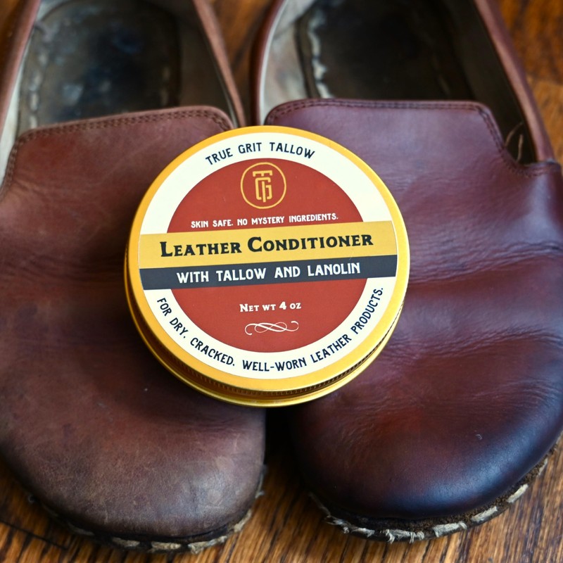 True Grit Tallow Natural Leather Conditioner, 4 oz, Grass-Fed Beef