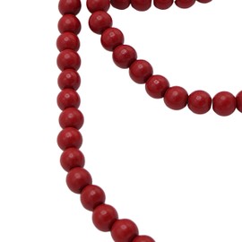 4E's Novelty 9-Foot Red Wooden Cranberry Garland - Rustic Wood Bead Garland for Cozy Christmas Tree Decor, Perfect Vintage Christmas Garland with Red Wooden Beads for Holiday Charm