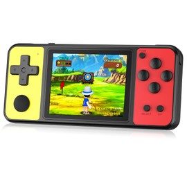 KAVOYI 32 Bit Handheld Games for Kids Built-in 139 Video Games,3.0" IPS Screen Rechargeable Portable Arcade Gaming Player,Electronic Toys for Boys Girls Birthday Xmas Gift Yellow-Red
