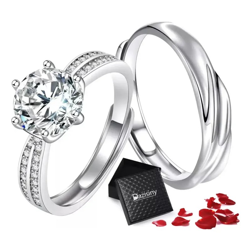 Pack de Anillos Dazisiny para Pareja, de Promesa y Compromiso