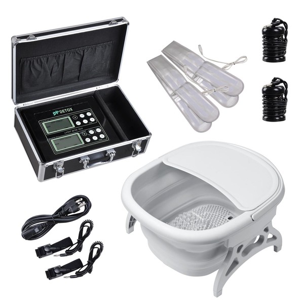 Ionic Detox Foot Spa Machine Folded Tub Kit with Arrays Far Infrared Belts Home