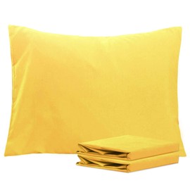 NTBAY Standard Pillowcase Set - 2 Pack Brushed Microfiber 20x26 Pillowcases - Soft, Wrinkle-Free, Fade-Resistant, Stain-Resistant, Yellow Pillowcases with Envelope Closure - 20x26 Inches, Yellow