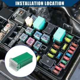 Hihaha 40A Micro Cartridge Fuses/Engine Inner FMM M-Case Type Fuses for Car Truck/Durable Plastic Metal / 10 Pcs Dark Green