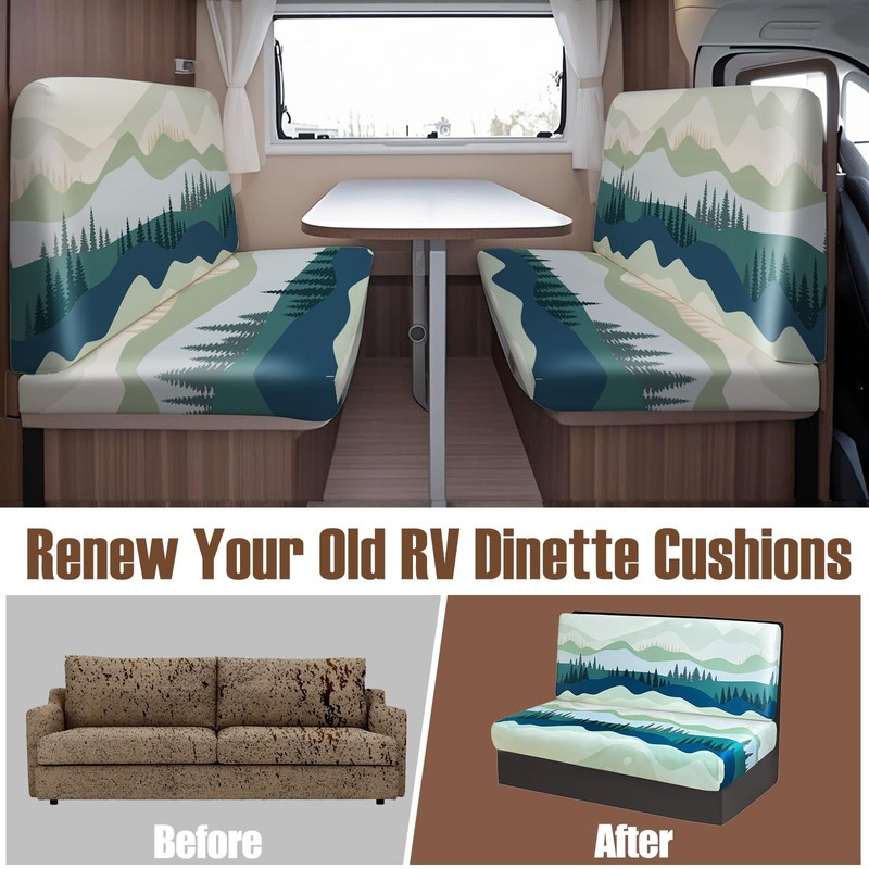 Rv Dinette Cushion Covers Stretch Washable Rv Cushion Slipcove Replacement