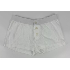 Brandy Melville NEW Brandy Melville Ribbed Boy Shorts Underwear Button Up One Size White Women’s